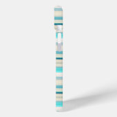 Coques Case-Mate iPhone Jolies rayures aqua blanc (Verso / Gauche)