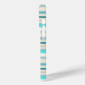 Coques Case-Mate iPhone Jolies rayures aqua blanc (Verso / Gauche)
