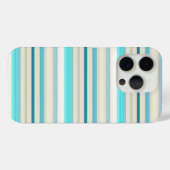 Coques Case-Mate iPhone Jolies rayures aqua blanc (Verso (horizontal))