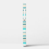 Coques Case-Mate iPhone Jolies rayures aqua blanc (Verso / Gauche)