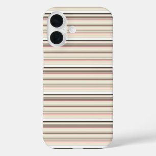 Coques iPhone 16 Jolies rayures blanches rouges vintage