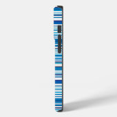 Coques Case-Mate iPhone Jolies rayures bleues blanches (Verso / Gauche)