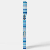 Coques Case-Mate iPhone Jolies rayures bleues blanches (Verso / Droite)
