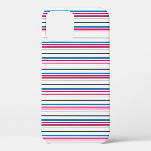 Coques Case-Mate iPhone Jolies rayures bleues blanches (Verso)