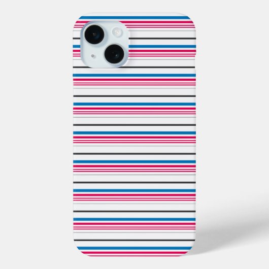 Coques Case-Mate iPhone Jolies rayures bleues blanches (Verso)