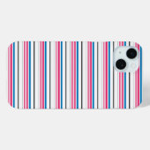 Coques Case-Mate iPhone Jolies rayures bleues blanches (Verso (horizontal))