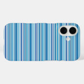 Coques Case-Mate iPhone Jolies rayures bleues blanches (Verso (horizontal))