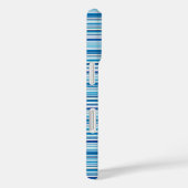 Coques Case-Mate iPhone Jolies rayures bleues blanches (Verso / Droite)