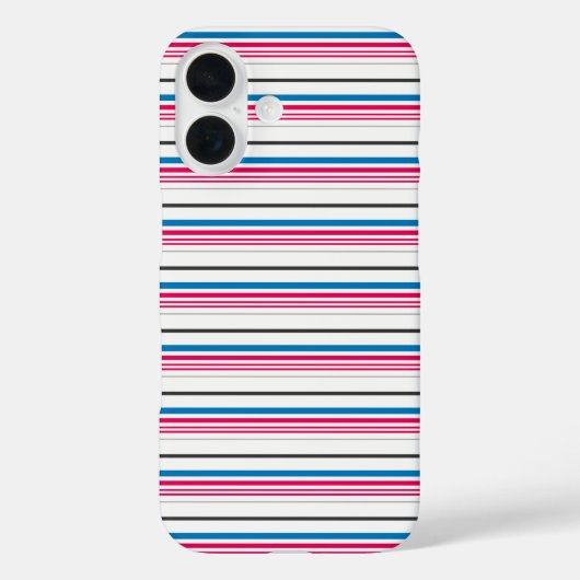 Coques Case-Mate iPhone Jolies rayures bleues blanches (Verso)