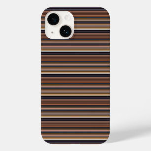 Coque Pour iPhone 14 Jolies rayures bleues marron