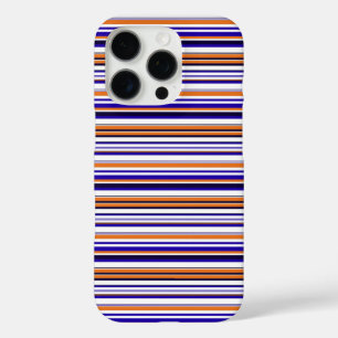 Coques iPhone 16 Pro Jolies rayures bleues orange