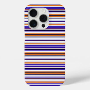 Coque iPhone 15 Pro Jolies rayures bleues orange