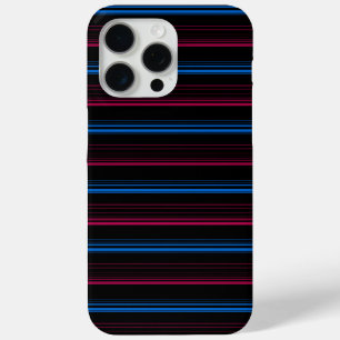 Coque iPhone 15 Pro Max Jolies rayures bleues roses