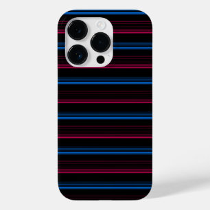 Coque Pour iPhone 14 Pro Jolies rayures bleues roses