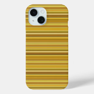 Coque Pour iPhone 15 Jolies rayures brunes dorées