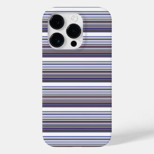 Coque Pour iPhone 14 Pro Jolies rayures grises bleues modernes