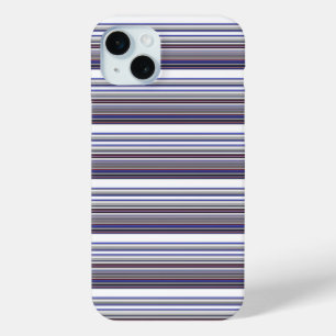 Coque iPhone 15 Mini Jolies rayures grises bleues modernes