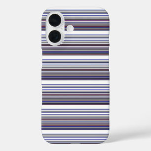 Coques iPhone 16 Jolies rayures grises bleues modernes