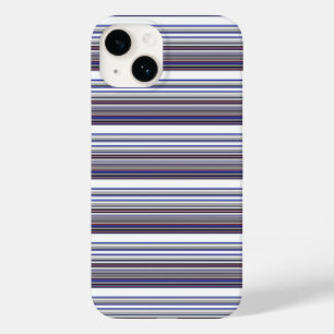 Coque Pour iPhone 14 Jolies rayures grises bleues modernes
