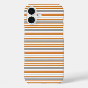 Coques iPhone 16 Plus Jolies rayures grises marron