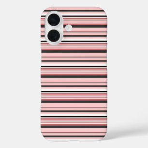 Coques iPhone 16 Jolies rayures grises roses