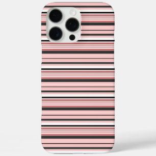 Coques iPhone 16 Pro Max Jolies rayures grises roses