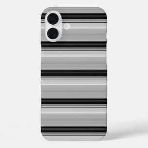Coques iPhone 16 Plus Jolies rayures noir gris