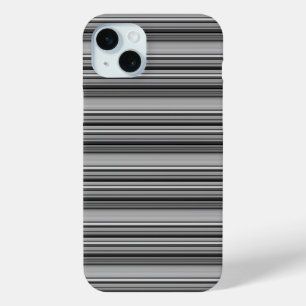 Coque iPhone 15 Mini Jolies rayures noir gris