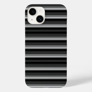 Coque Pour iPhone 14 Jolies rayures noir gris