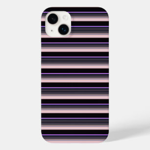Coque Pour iPhone 14 Plus Jolies rayures noir gris vintage