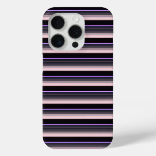 Coque iPhone 15 Pro Jolies rayures noires grises vintage