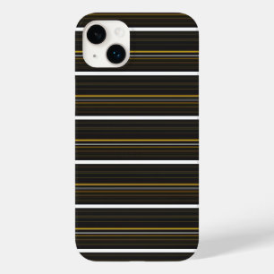 Coque Pour iPhone 14 Plus Jolies rayures noires jaunes