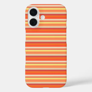 Coques iPhone 16 Jolies rayures orange rouge