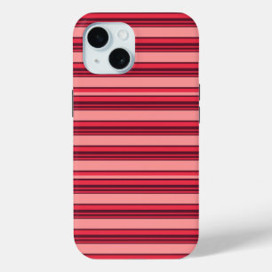 Coque Pour iPhone 15 Jolies rayures rose chaud