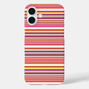 Coques iPhone 16 Plus Jolies rayures roses marron