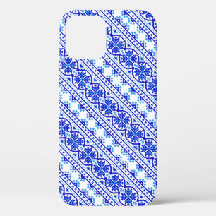 Case-Mate iPhone Case Jolies rayures ukrainiennes décoratives bleues bla