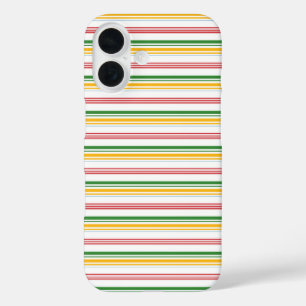 Coques iPhone 16 Jolies rayures vert jaune