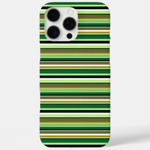 Coques iPhone 16 Pro Max Jolies rayures vertes blanches