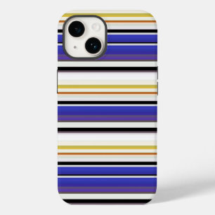 Coque Pour iPhone 14 Jolies rayures violettes blanches