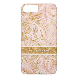 Etui iPhone Case-Mate Jolies rose de motif marbré de feuille d'or par