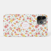 Coques Case-Mate iPhone Jolies roses roses roses avec Monogramme (Dos (Horizontal))
