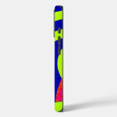 Coques Case-Mate iPhone jolis chevrons verts citron et bleu marine moderne (Verso / Gauche)