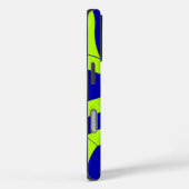Coques Case-Mate iPhone jolis chevrons verts citron et bleu marine moderne (Verso / Droite)