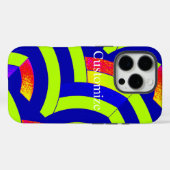 Coques Case-Mate iPhone jolis chevrons verts citron et bleu marine moderne (Verso (horizontal))