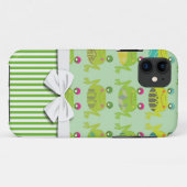 Coques Case-Mate iPhone jolis grenouilles funky heureux et rayures (Dos (Horizontal))