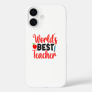 Coques iPhone 16 Jolis Mondes Rouges Meilleure Typographie Enseigna