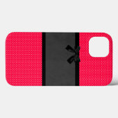 Coques Case-Mate iPhone Jolis points rouges élégants - Nœud noir (Verso (horizontal))