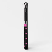Coques Case-Mate iPhone Jolis pois roses doux avec nom (Dos/Gauche)
