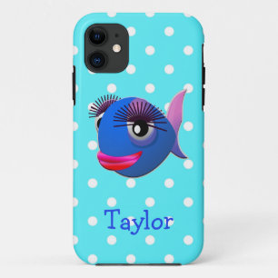 Coque Case-Mate Pour iPhone Jolis poissons de dessin animé drôles à pois perso