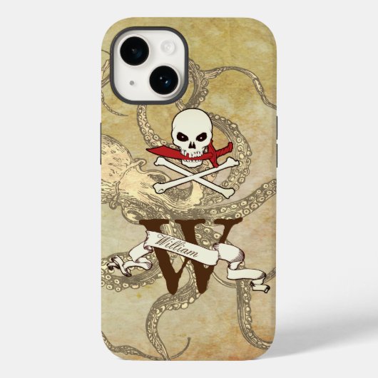Coques Case-Mate iPhone Jolly roger Monogramme initial (Verso)
